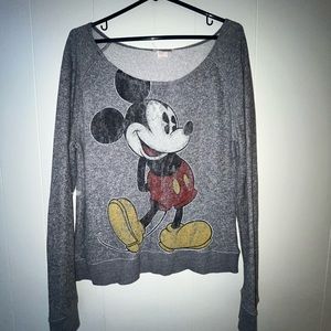 Authentic Disney Parks shirt, size unknown, gray with Mickey Mouse